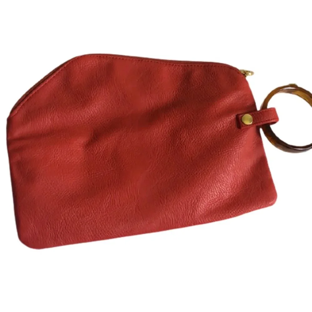 MUD PIE CORAL FOLD OVER CLUTCH WRISTLET